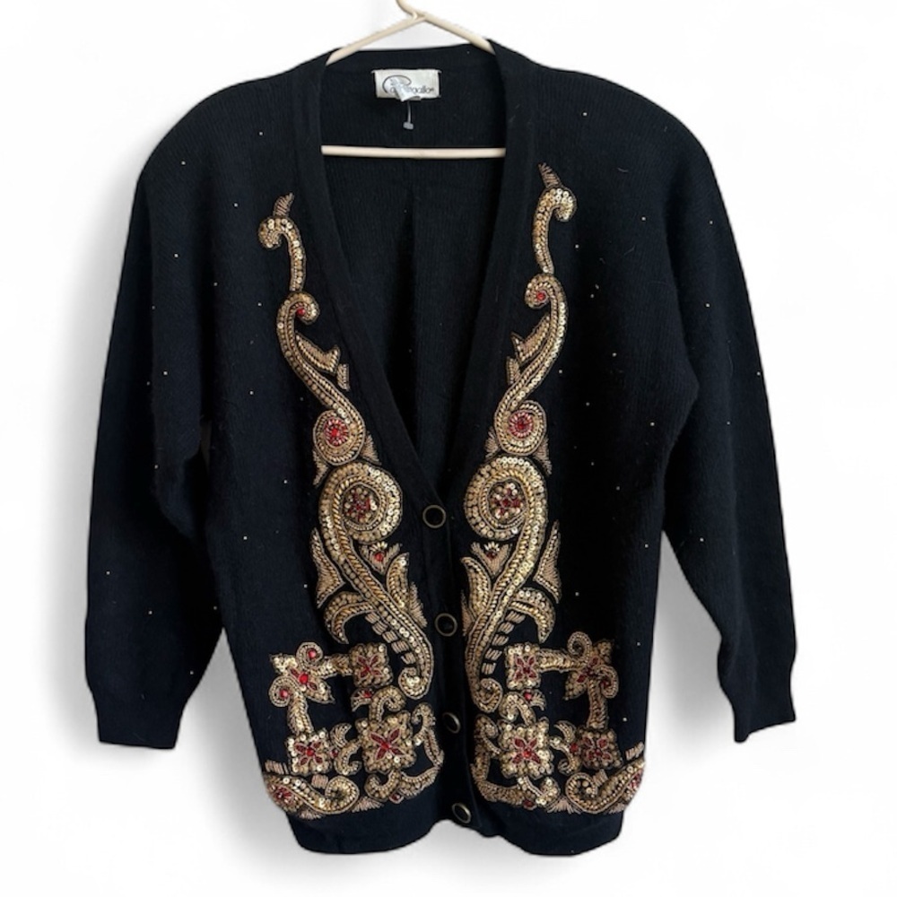 Vintage Pappagallo Lambs Wool / Angora Blend Cardigan Sweater